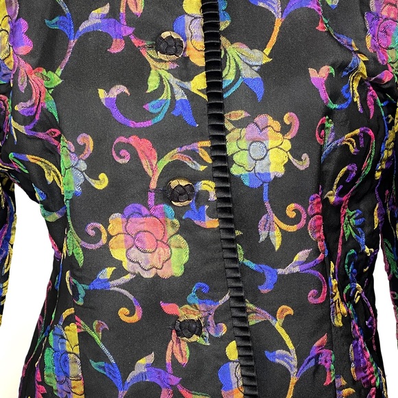 Doncaster Cropped Fitted Floral Blazer 12 Vintage - Picture 4 of 16